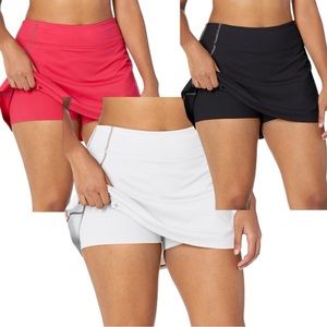 Tommie Copper Women's Performance Skort 🎾👟. (Black, White, Pomegranate)